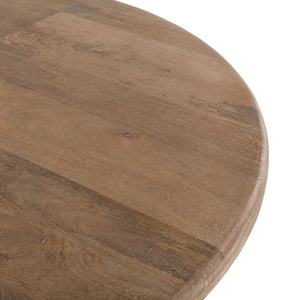 San Rafael 60-Inch Round Mango Wood Dining Table in Antique Oak Finish