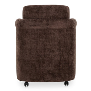 Moe's Mesto Rolling Dining Chair Dark Brown