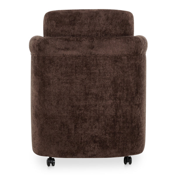Moe's Mesto Rolling Dining Chair Dark Brown