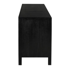 Weston Sideboard, Hand Rubbed Black with Light Brown Trim