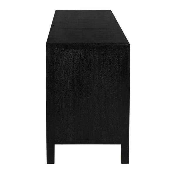 Weston Sideboard, Hand Rubbed Black with Light Brown Trim
