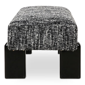 Moe's Priya Bench in Black with Textured Upholstery
