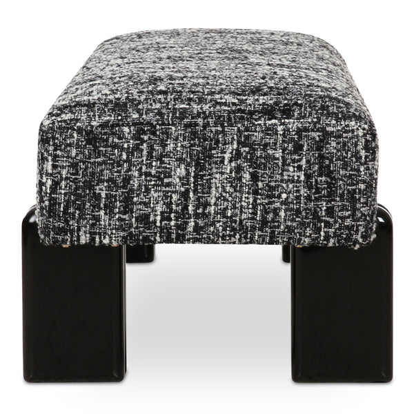 Moe's Priya Bench in Black with Textured Upholstery