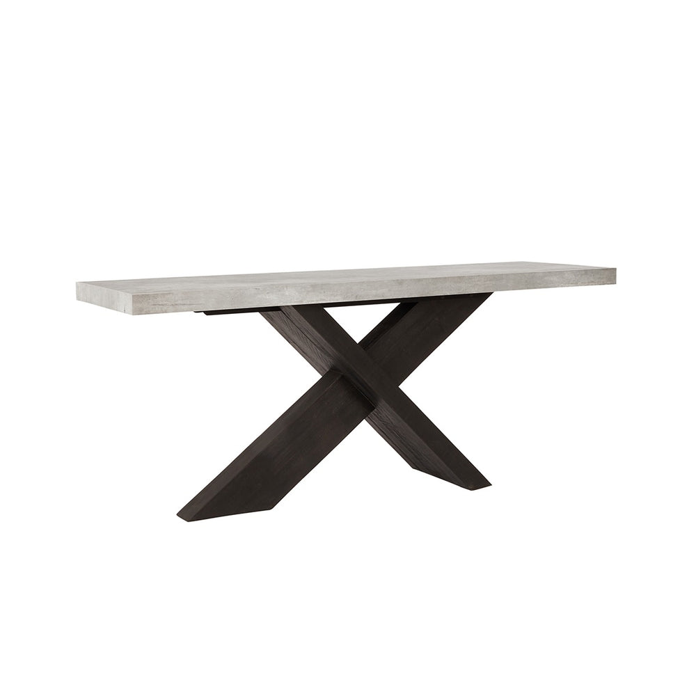 Durant Solid Wood Console Table with Concrete Finish