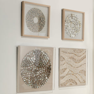 Bora Bora Framed Wall Art, Taupe Snail Shell
