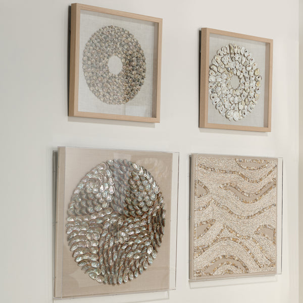 Bora Bora Framed Wall Art, Taupe Snail Shell