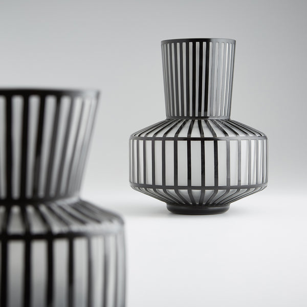 Lined Up Vase in Black
