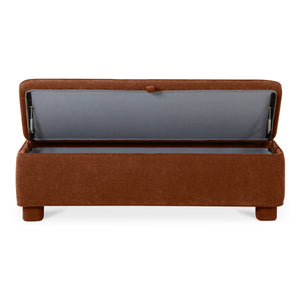 Moe's Ichigo Storage Bench in Deep Orange