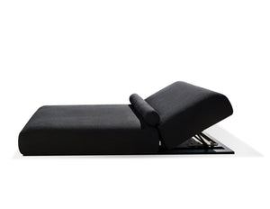 Bondi Lounger in charcoal sunbrella fabric and black frame