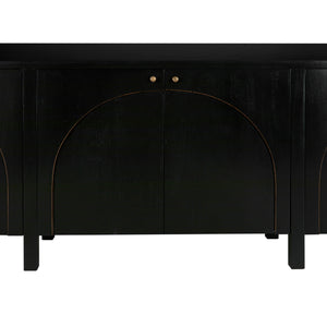 Weston Sideboard, Hand Rubbed Black with Light Brown Trim