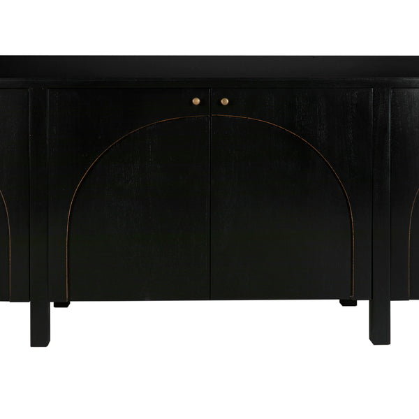 Weston Sideboard, Hand Rubbed Black with Light Brown Trim