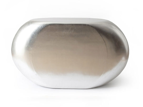 River Stone Console Table, Silver Leaf 30"X53"