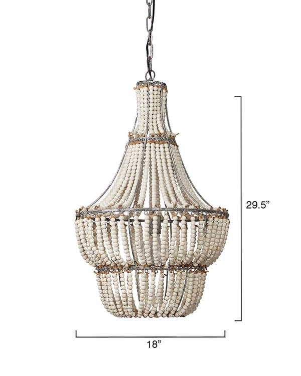 Blanca Wood Beaded 1-Light Chandelier