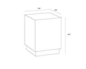 DAINES END TABLE - WHITE MARBLE