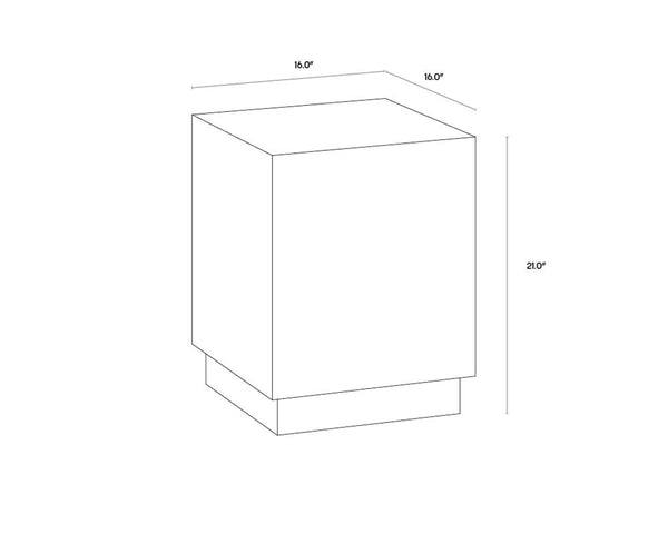 DAINES END TABLE - WHITE MARBLE