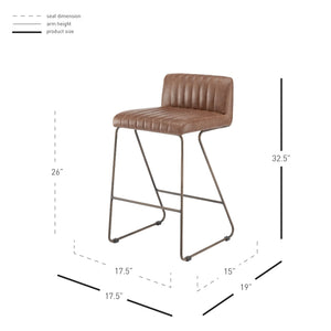 Raoul Counter Stool In Antique Cigar Brown