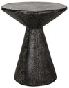 Pedestal Fiber Cement Side Table in Black Finish