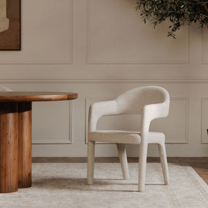 Martens Beige Dining Chair with Barrel Back