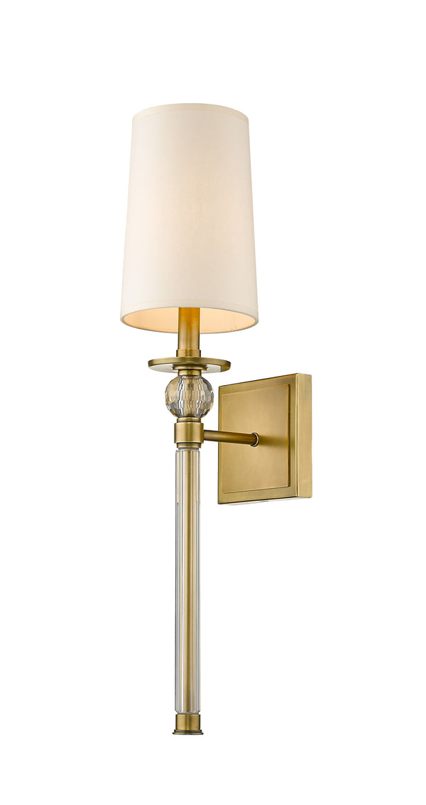 Mia 1 Light Wall Sconce in Rubbed Brass Finish