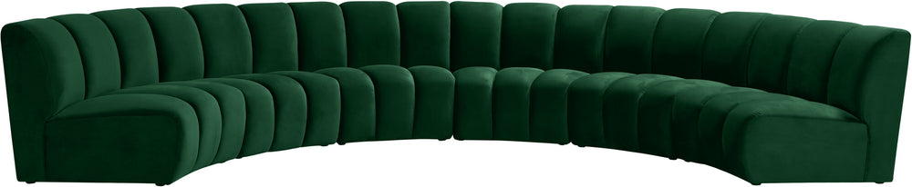 Lynda 6pc. Modular Sectional In Green Velvet