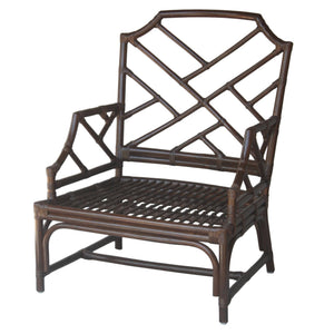 Kara Rattan Accent Arm Chair In Paloma Brown 