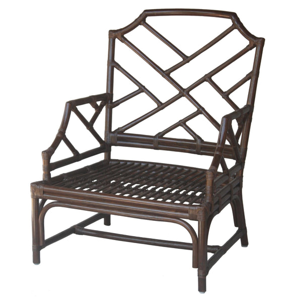 Kara Rattan Accent Arm Chair In Paloma Brown 