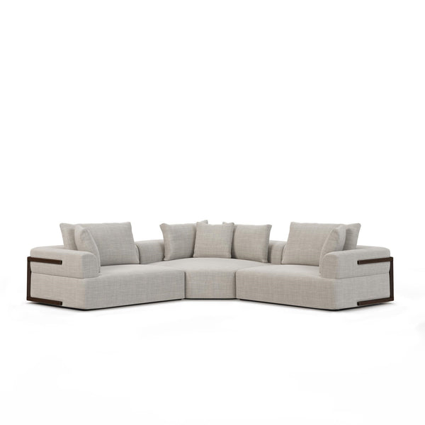 Warner Gray 3 Piece Sofa Set w/Corner Piece