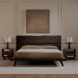 Moe's Madagascar Queen Platform Bed in Dark Brown