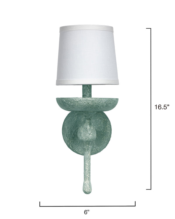 Concord Wall Sconce, Green Plaster