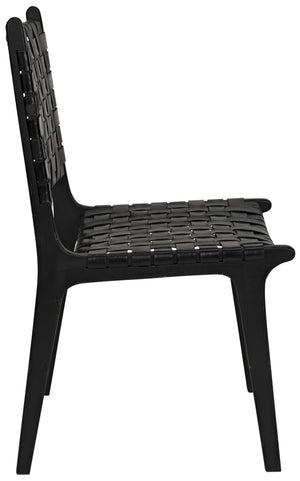 Dede Dining Chair, Leather, Black
