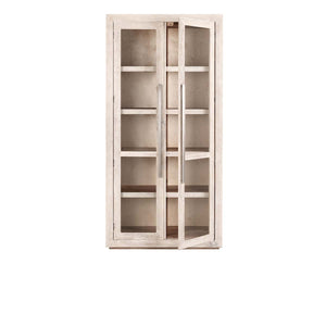 Bradley Solid Oak Tall Cabinet - Coastal White