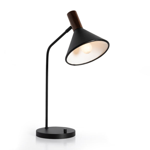 Cullen Task Lamp In Black Leather