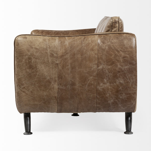 Cobain I 84" Brown Leather Two Seater Sofa