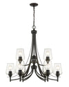 Joliet 9 Light Chandelier in Matte Black Finish