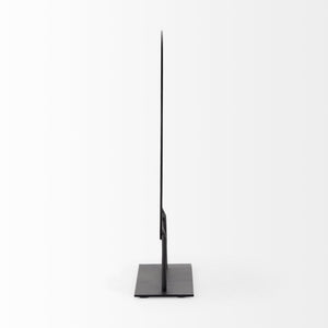 Micra 11.0L x 3.0W x 13.4H Matte Black Metal Decorative Object on a Stand
