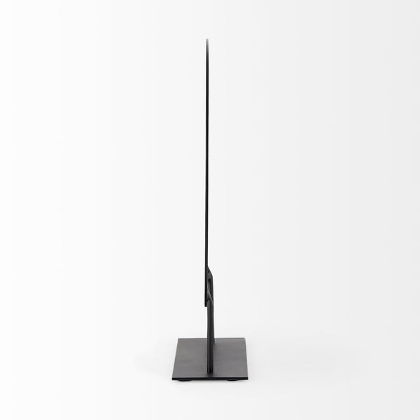 Micra 11.0L x 3.0W x 13.4H Matte Black Metal Decorative Object on a Stand