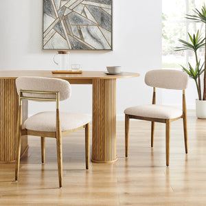 Verna Boucle Dining Side Chair, Palladian Beige