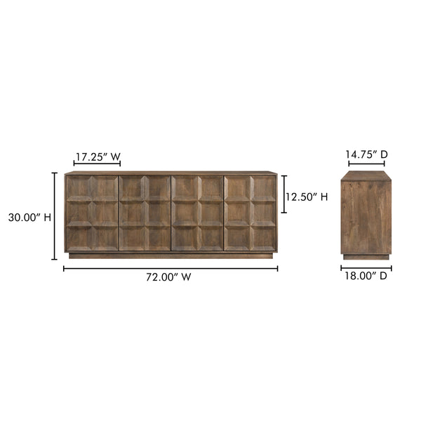 Moe's Bowen Sideboard in Matte Sandblast Brown