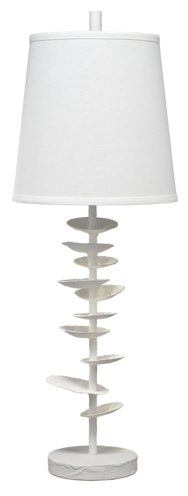 Petals Gesso Table Lamp with Linen Shade