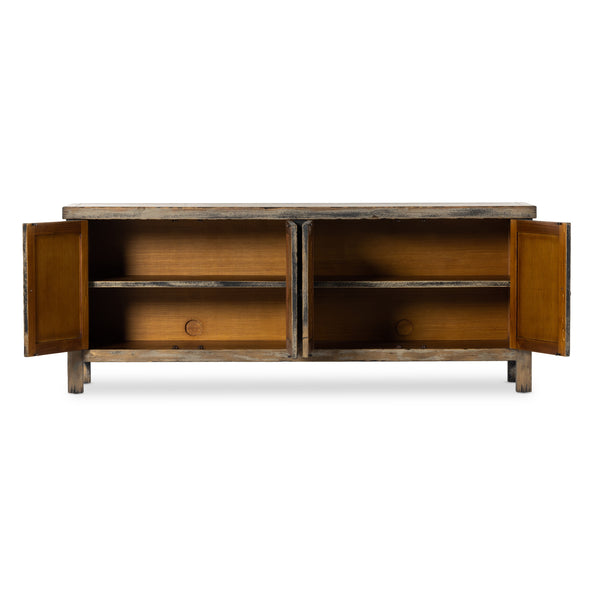 Hitchens Media Console In Worn Black