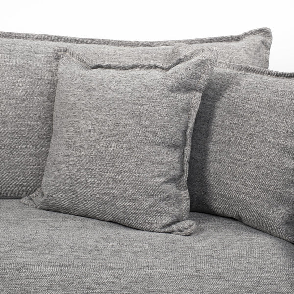 Roy II Castlerock Gray Upholstered and Brown Wood Frame Arm Chair