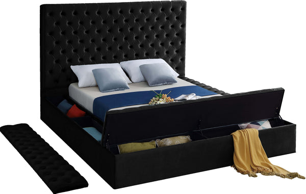 Randal King Bed In Black Velvet