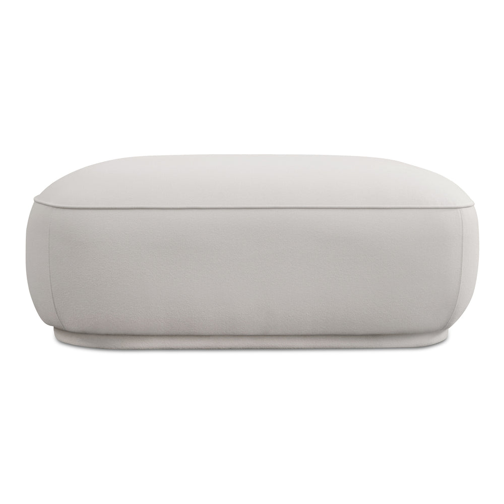 Moe's Marion Square Ottoman White Fabric