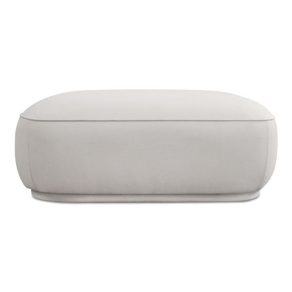 Moe's Marion Square Ottoman White Fabric