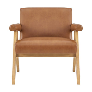 Nixon Faux Leather Accent Arm Chair, Borneo Chocolate