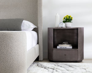 SIENA NIGHTSTAND - OVAL - GUNMETAL