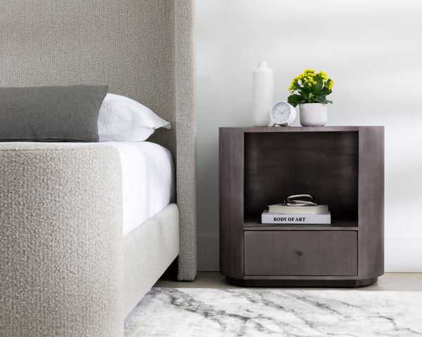 SIENA NIGHTSTAND - OVAL - GUNMETAL