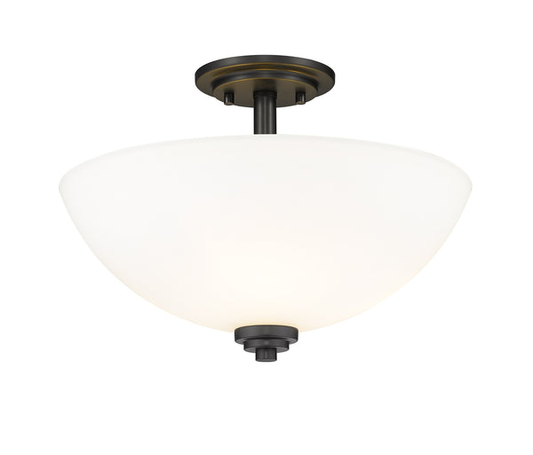 Ashton 3 Light Semi Flush Mount in Matte Black Finish