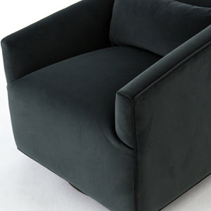 York Swivel Chair-Modern Velvet Smoke