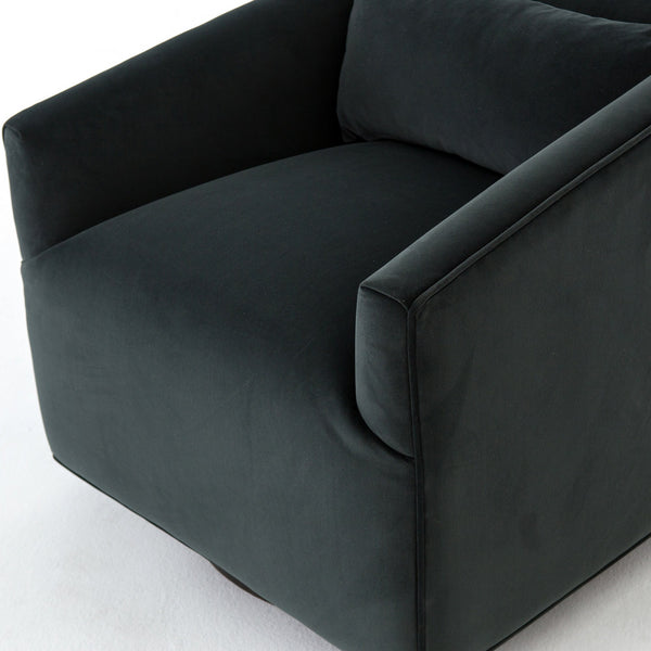 York Swivel Chair-Modern Velvet Smoke